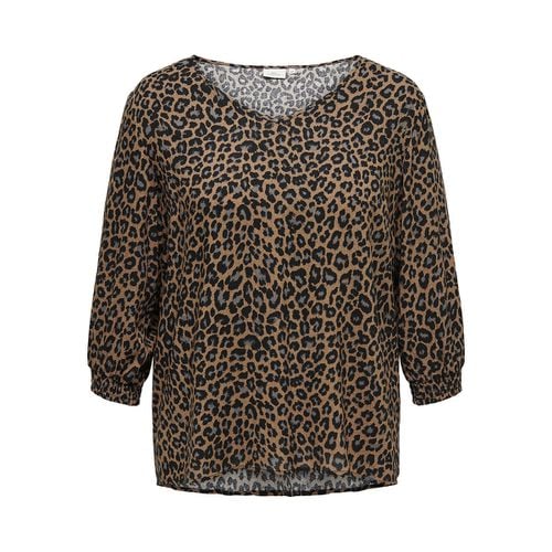 T-shirt stampa leopardata, maniche a 3/4 - ONLY CARMAKOMA - Modalova