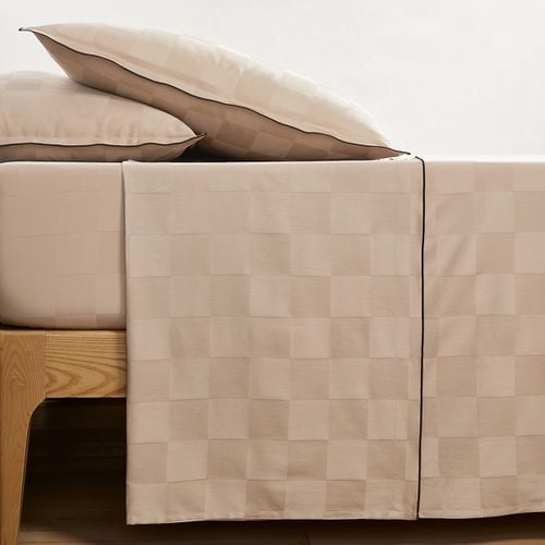 Lenzuolo Piatto Satin Di Cotone Lavato, Victor A Scacchi Taglie 180 x 290 cm - la redoute interieurs - Modalova