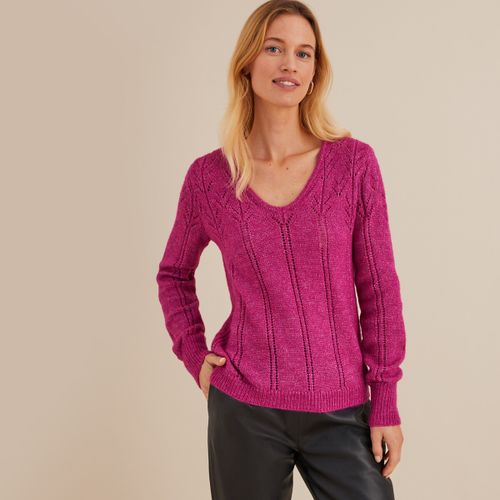 Maglione Con Scollo A V, Maglia Fine Pointelle Donna Taglie 46/48 (FR) - 50/52 (IT) - anne weyburn - Modalova