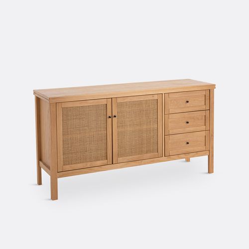 Credenza Gabin in pino massiccio e vimini - LA REDOUTE INTERIEURS - Modalova