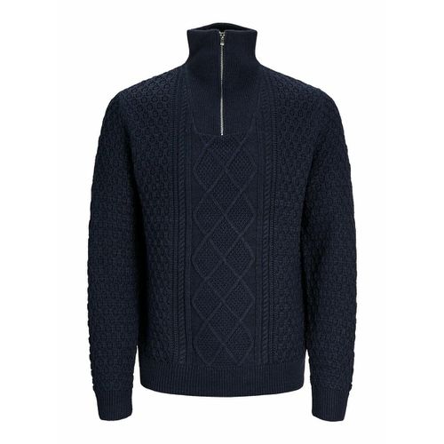 Maglione Collo Alto Maglia Strutturata Cerniera Uomo Taglie S - jack & jones - Modalova