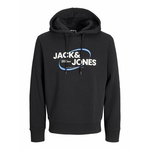 Felpa dritta con cappuccio e logo - JACK & JONES - Modalova