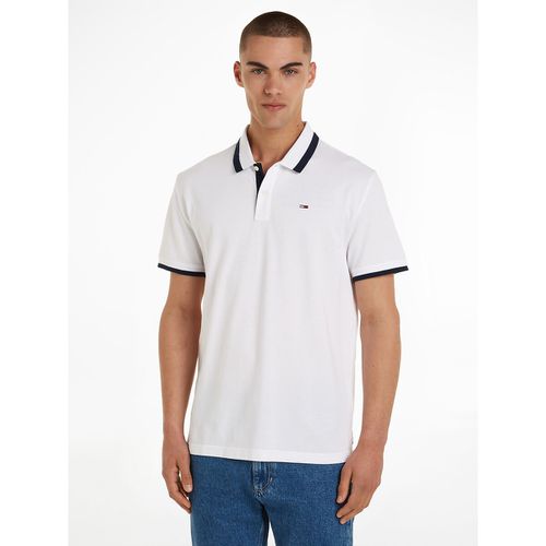 Polo maniche corte dritta con profilo - TOMMY JEANS - Modalova