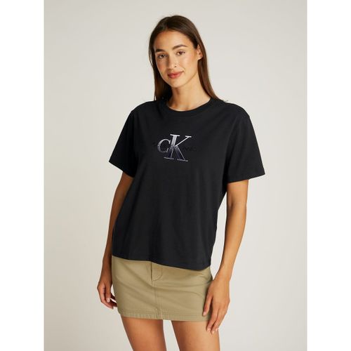 T-shirt girocollo a maniche corte, logo sul davanti - CALVIN KLEIN JEANS - Modalova