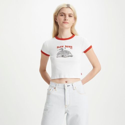 T-shirt Cropped, Motivo Davanti Donna Taglie S - levi's - Modalova