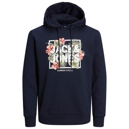 Felpa con cappuccio fantasia davanti - JACK & JONES - Modalova