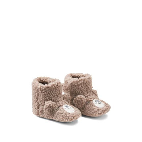 Scarpine con patta a strappo in sherpa, ricami di orso - LA REDOUTE COLLECTIONS - Modalova