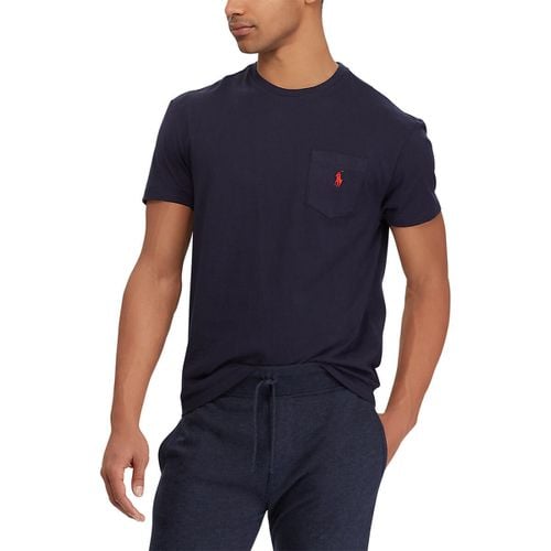 T-shirt Girocollo Con Tasca In Jersey Di Cotone Uomo Taglie L - polo ralph lauren - Modalova