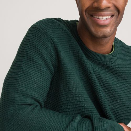 Maglione Girocollo Punto Fantasia In Misto Merinos Uomo Taglie L - la redoute collections - Modalova