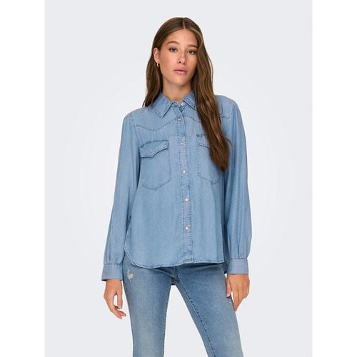 Camicia In Denim, Maniche Lunghe Donna Taglie S - only - Modalova