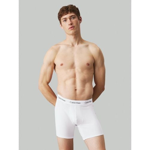 Set Di 3 Boxer Lunghi In Cotone Elasticizzato - calvin klein underwear - Modalova