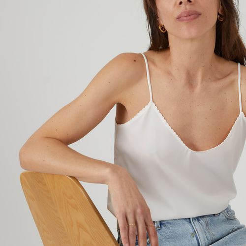 Top scollo a V, spalline sottili - LA REDOUTE COLLECTIONS - Modalova