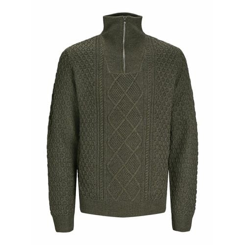 Maglione Collo Alto Maglia Strutturata Cerniera Uomo Taglie S - jack & jones - Modalova