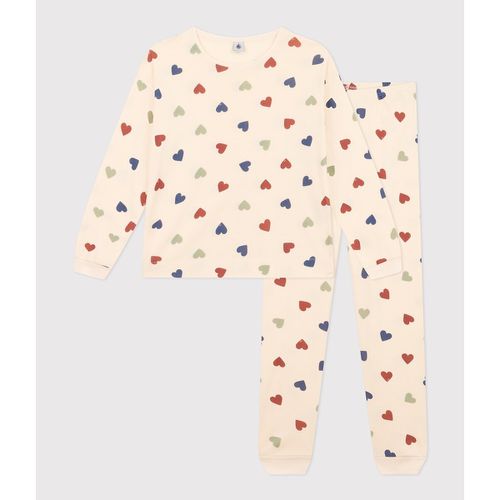 Pigiama Lungo In Cotone, Stampa Cuori Donna Taglie XS - petit bateau - Modalova