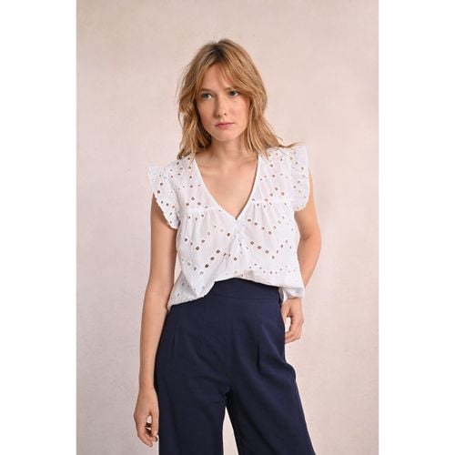 Blusa ricamata a maniche corte con collo a V - MOLLY BRACKEN - Modalova