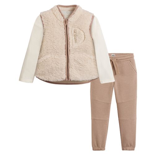 Completo 3 pezzi gilet, T-shirt e jogging - LA REDOUTE COLLECTIONS - Modalova