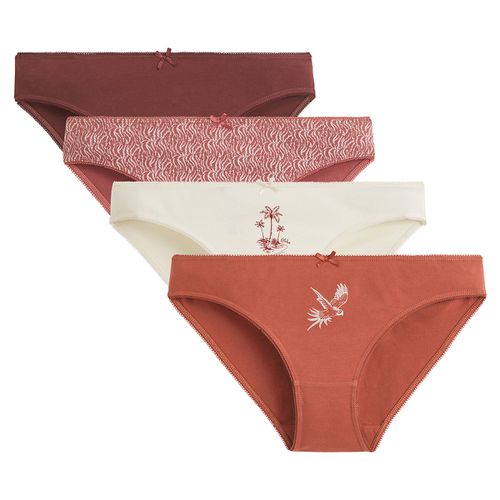 Confezione da 4 slip in cotone estensibile - LA REDOUTE COLLECTIONS - Modalova