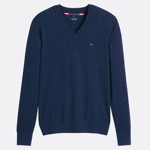 Pull Scollo A V In Cotone Pima E Cachemire Uomo Taglie S - tommy hilfiger - Modalova