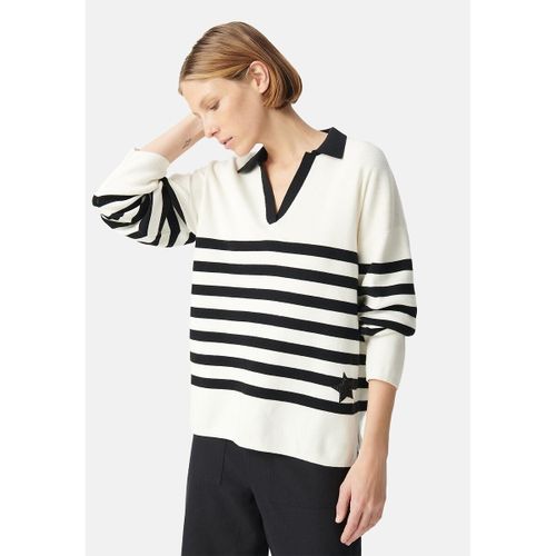 Maglia con ampio scollo a polo, manica lunga, aderente - IKKS - Modalova