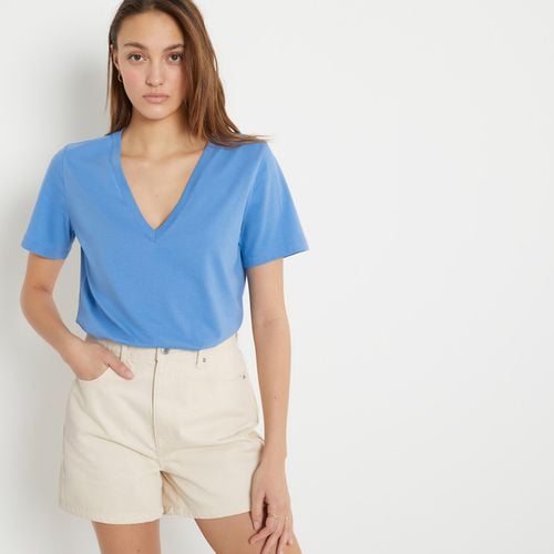 T-shirt Loose Scollo A V, Maniche Corte Donna Taglie XS - la redoute collections - Modalova