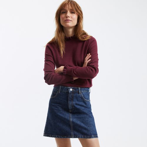 Maglione A Maniche Lunghe In Cotone Con Volant A Collo Alto Donna Taglie S - la redoute collections - Modalova