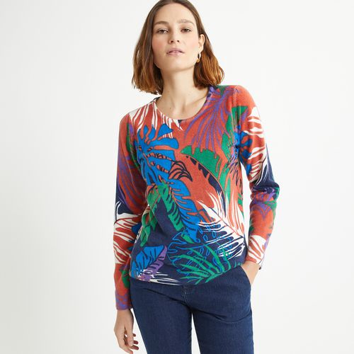 Maglione stampato, girocollo, maglia fine - ANNE WEYBURN - Modalova