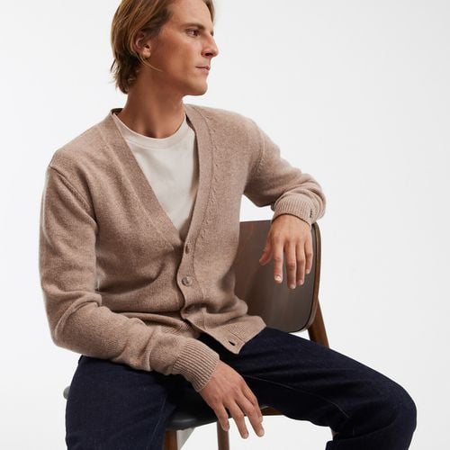 Cardigan In Fine Maglia Di Lana, Bottoni Uomo Taglie M - la redoute collections - Modalova