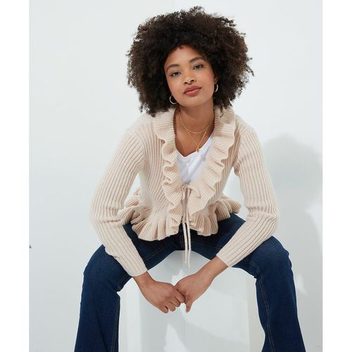 Cardigan con froufrous a coste da annodare davanti - JOE BROWNS - Modalova