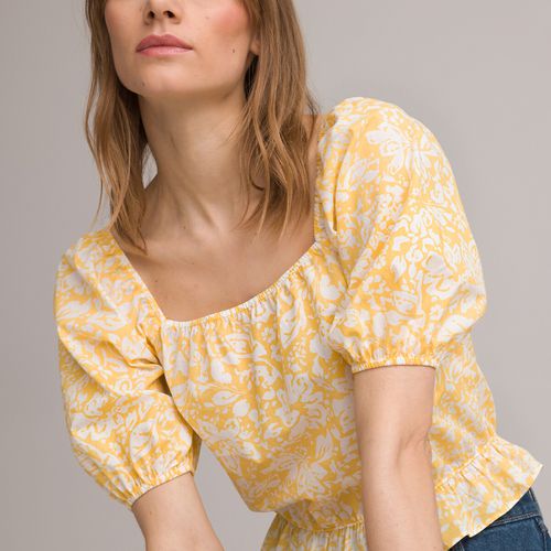 Blusa scollo quadrato, maniche corte stampate - LA REDOUTE COLLECTIONS - Modalova