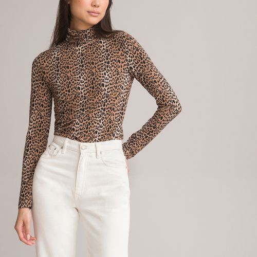 T-shirt dolcevita a maniche lunghe con stampa leopardata - LA REDOUTE COLLECTIONS - Modalova