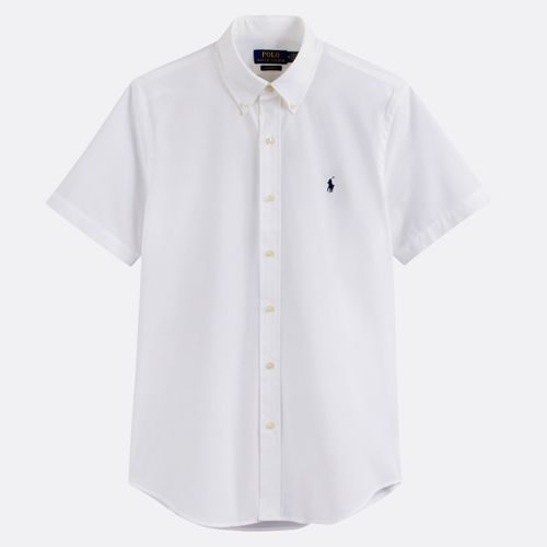 Camicia A Maniche Corte In Popeline Slim Fit Uomo Taglie S - polo ralph lauren - Modalova