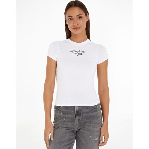 T-shirt Girocollo A Maniche Corte, Logo Frontale Donna Taglie XL - tommy jeans - Modalova