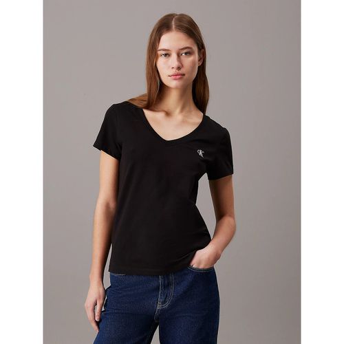 T-shirt Scollo A V Maniche Corte Donna Taglie XS - calvin klein jeans - Modalova