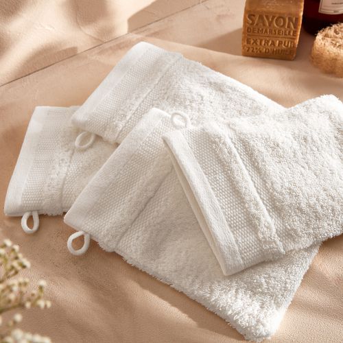 Confezione da 4 guanti da toilette cotone pettinato 600g/m2, K - LA REDOUTE INTERIEURS - Modalova