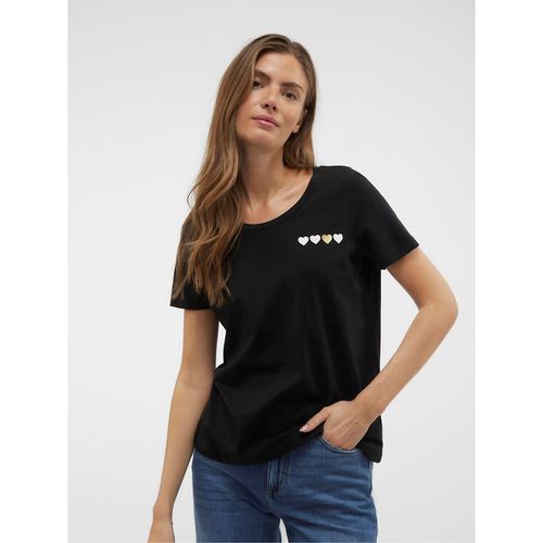 T-shirt maniche corte, stampa cuori - VERO MODA - Modalova