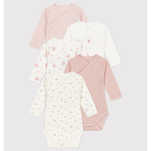 Confezione Da 5 Body A Maniche Lunghe Taglie 0 mesi - 50 cm - petit bateau - Modalova