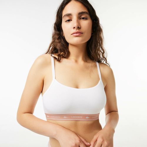 Bralette a fascia in cotone - LACOSTE - Modalova