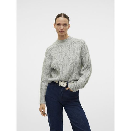 Maglione con collo alto, maglia a trecce - VERO MODA - Modalova