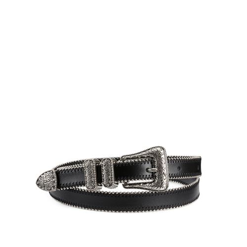 Cintura In Pelle Con Fibbia Western In Strass Donna Taglie M - the kooples - Modalova