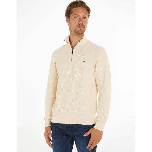 Maglione collo alto cerniera maglia strutturata - TOMMY HILFIGER - Modalova