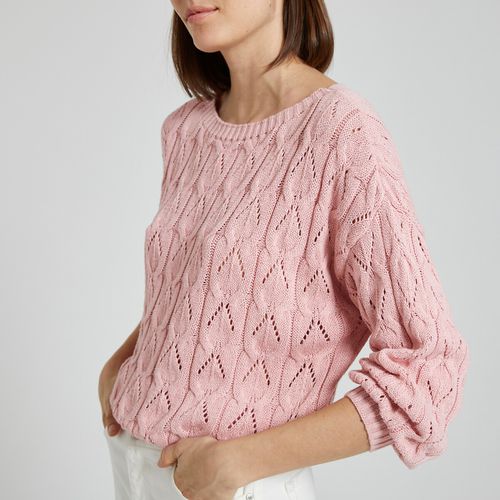 Maglione maglia traforata, collo a barchetta - ONLY PETITE - Modalova