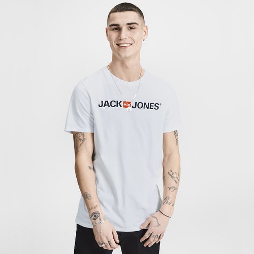 T-shirt Scollo Rotondo Maniche Corte Fantasia Davanti Uomo Taglie XS - jack & jones - Modalova