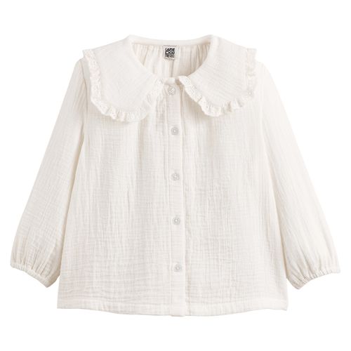 Blusa colletto, doppia garza di cotone - LA REDOUTE COLLECTIONS - Modalova