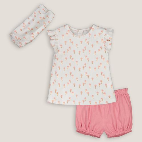 Completo 3 Pezzi T-shirt, Bloomer E Fascia Taglie 9 mesi - 71 cm - la redoute collections - Modalova