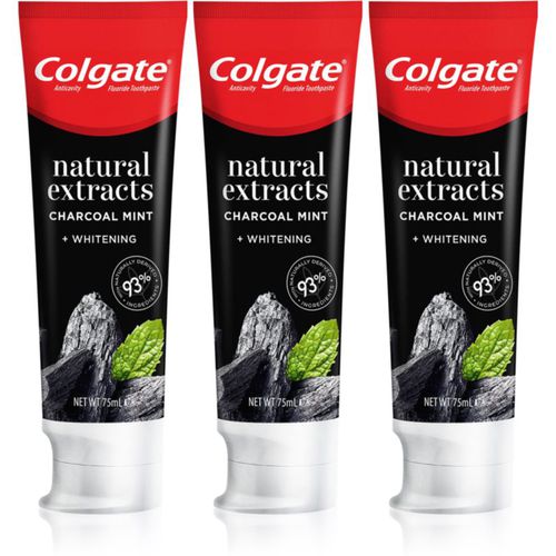 Natural Extracts Charcoal + White dentifricio sbiancante con carbone attivo 3 x 75 ml - Colgate - Modalova