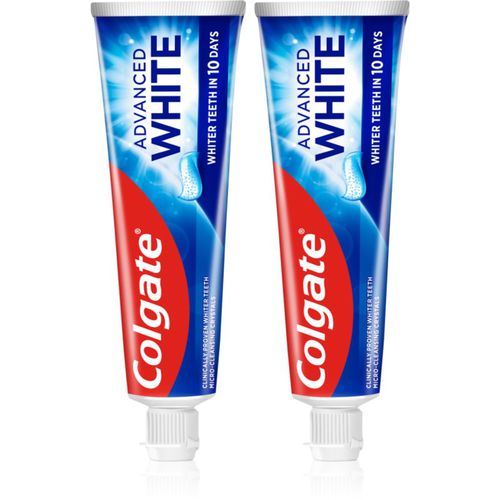 Advanced White pasta de dientes blanqueadora con efecto antimanchas en el esmalte 2x75 ml - Colgate - Modalova