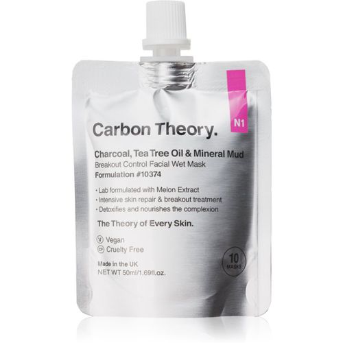 Charcoal, Tea Tree Oil & Mineral Mud maschera rigenerante intensa per pelli problematiche, acne 50 ml - Carbon Theory - Modalova