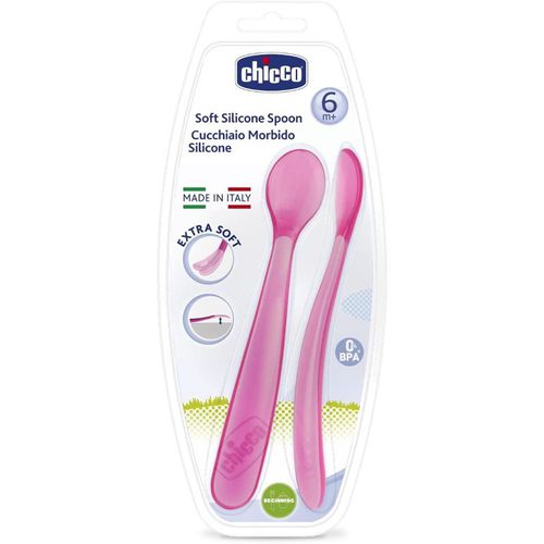 Soft Silicone cuchara 6m+ Pink 2 ud - Chicco - Modalova