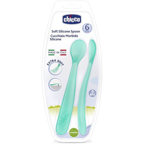 Soft Silicone cucchiaino 6m+ Blue 2 pz - Chicco - Modalova