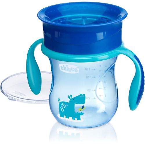 Perfect 360 bicchiere salvagoccia con maniglie 12m+ Blue 200 ml - Chicco - Modalova